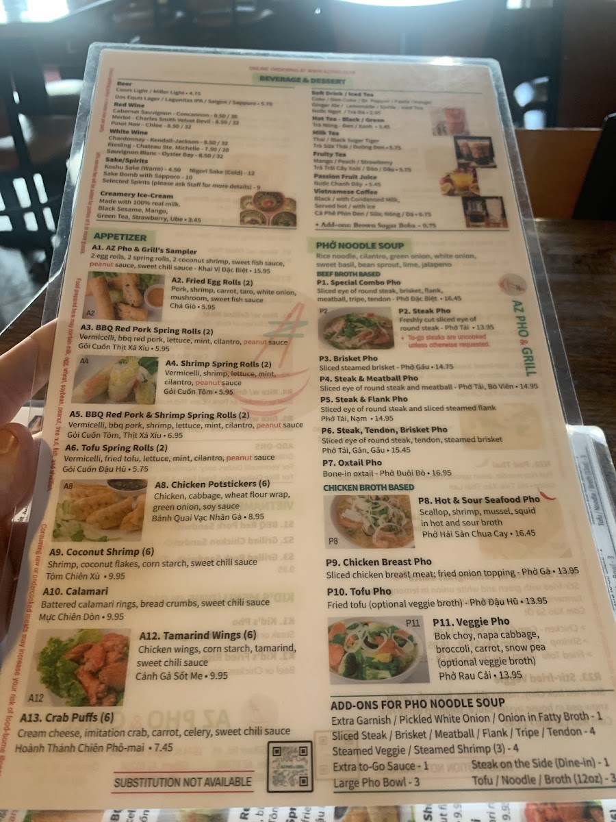 AZ Pho & Grill Menu - Image 3