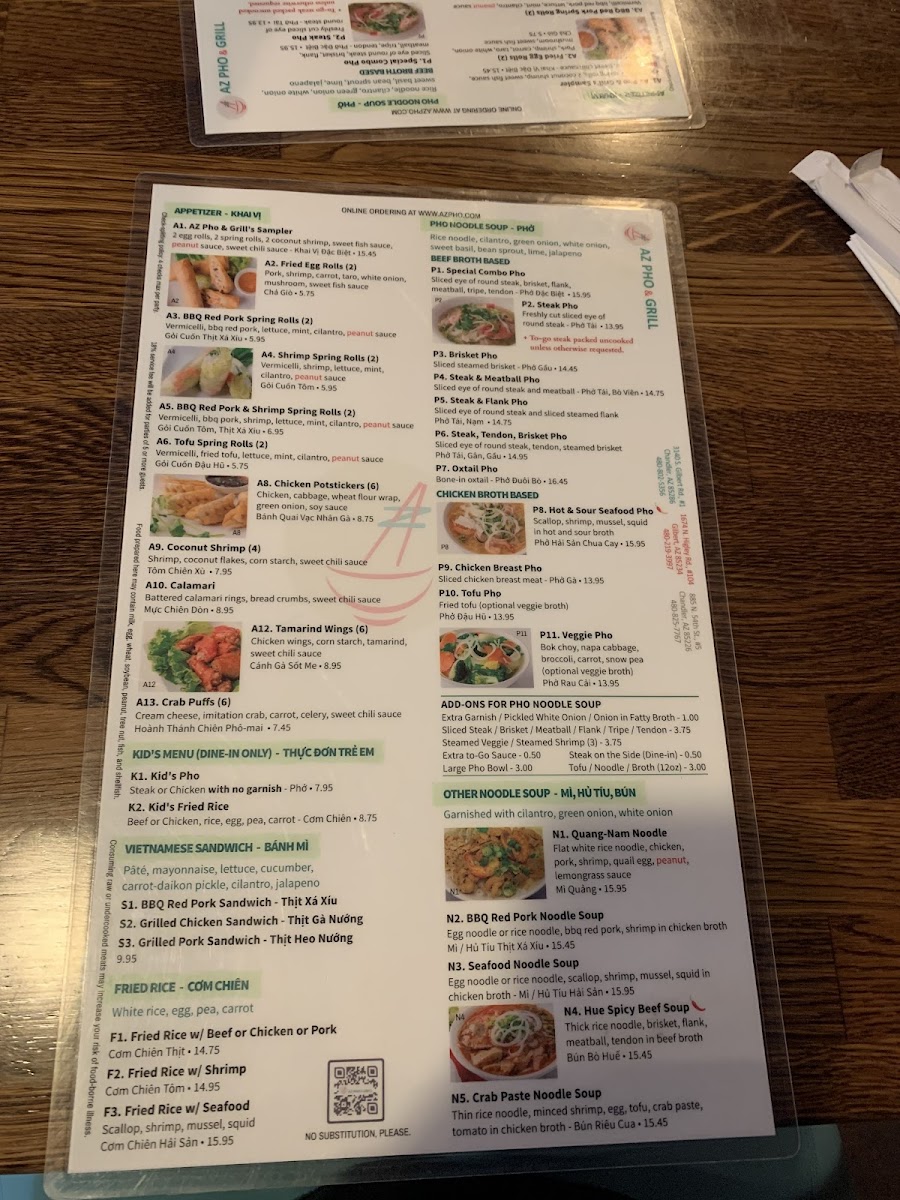 AZ Pho & Grill Menu - Image 5